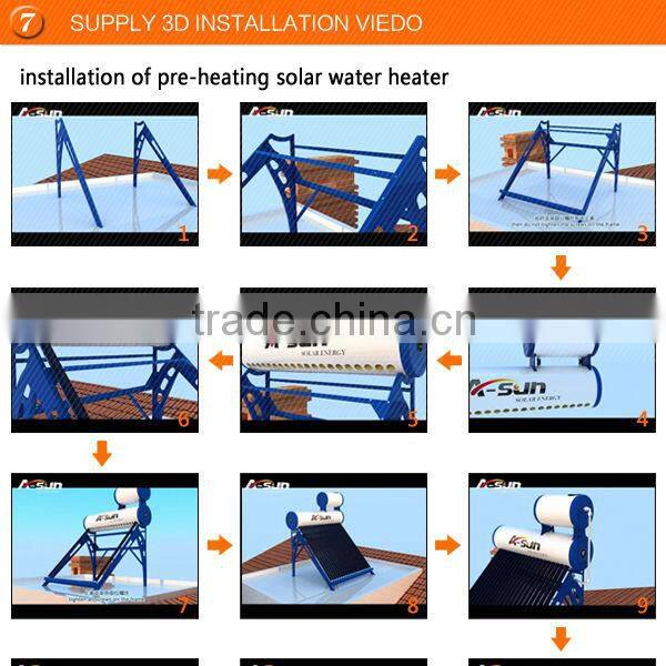 China low cost pre-heating copper coil solar geyser