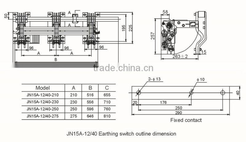 11KV 24KV 36KV JN15 EK6 Grounding switch High-voltage earthing switches