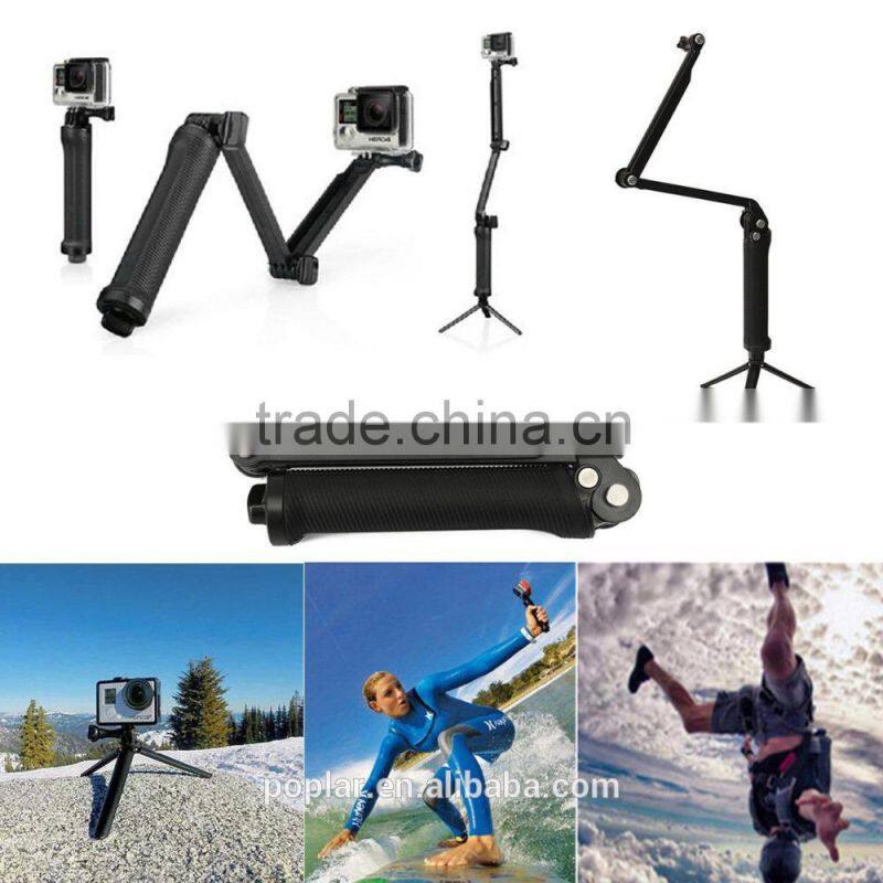 New camera accessories For Gopros hero4 session 3-way mount tripod monopod gopros 3-way grip Grip Super Portable Magic