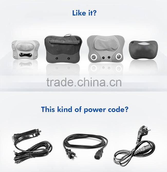 2016 china factory supplied massage pillow neck back head application pain relief massage pillow with heating