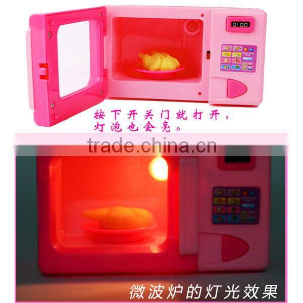 China Manufacturer kids play house Kitchen toy mini appliances toys Microwave oven with light