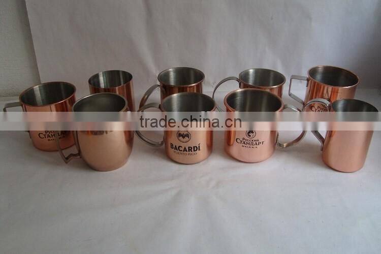 Smooth Solid Copper Barrel Moscow Mule Mug,Russian standard moscow mule copper mug