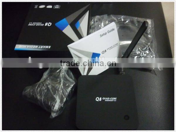 RK3288 Android 4.4 Quad core smart tv box 2G/8G Pre-installed XBMC 13.1 support Wifi+Bluetooth+Youtube+3D
