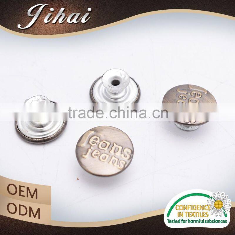 2016 Trending Products Engraved Custom For Clothing Flat Shank Button