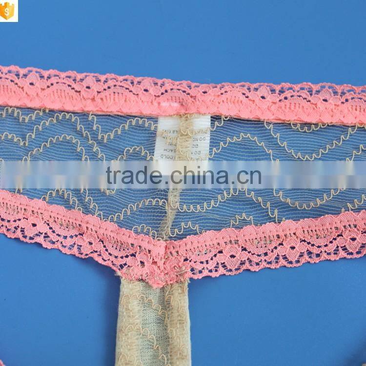 Unique stylish small hole visible sexy mesh thong