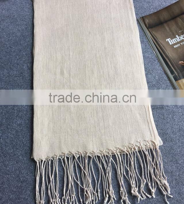 Wholesale Korean Fashion Solid Color Plain Tassel Women Linen Scarf