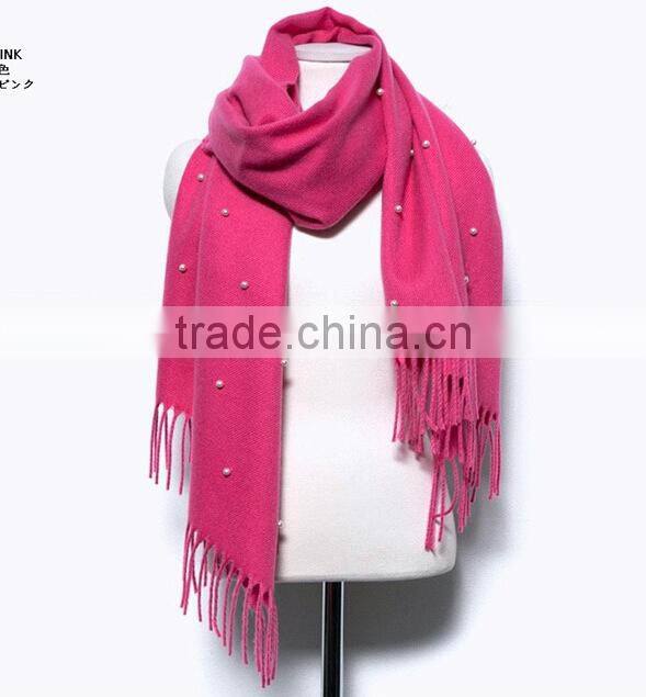 Wholesale New Tassel Wool Acrylic Pearl Fashion Ladies Shawls and Scarves Pashmina