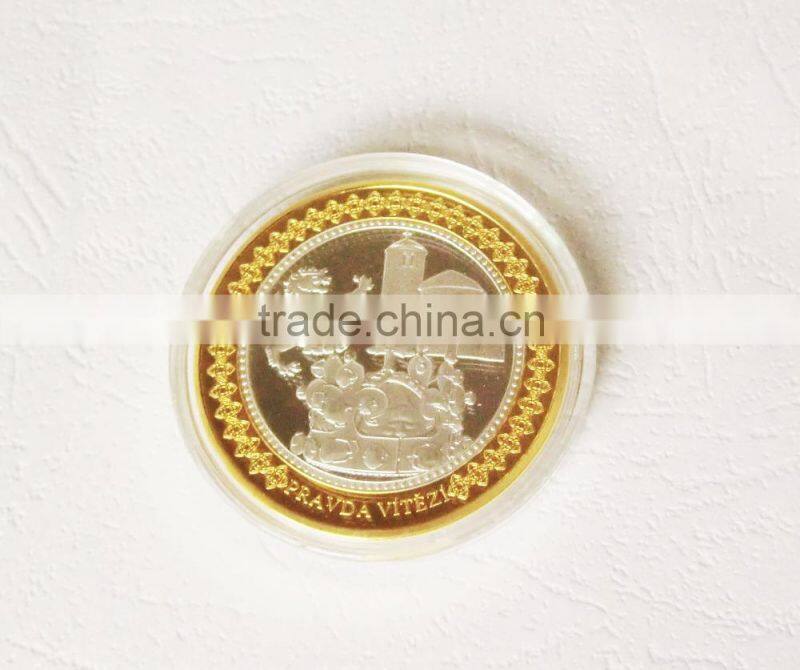 2015 newest die casting gold silver plated 3D gold eagle replica coins