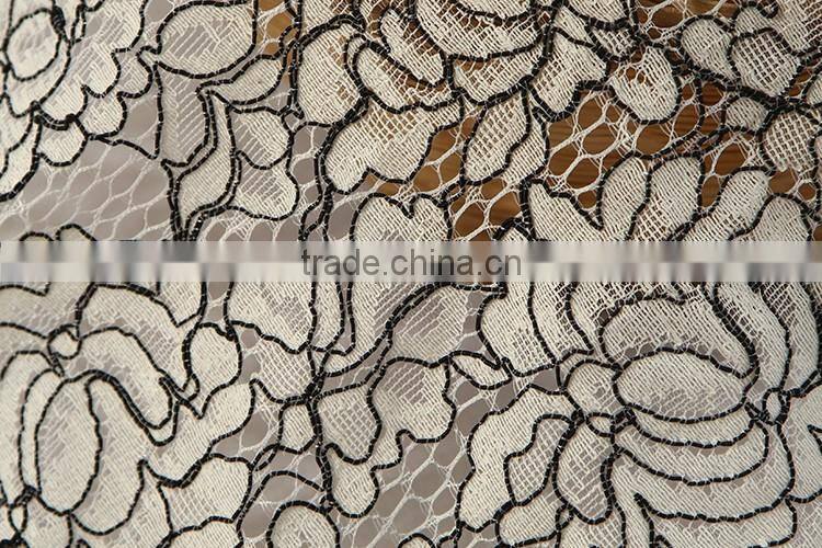 wholeale cheap high quality white cord lace fabric for sale