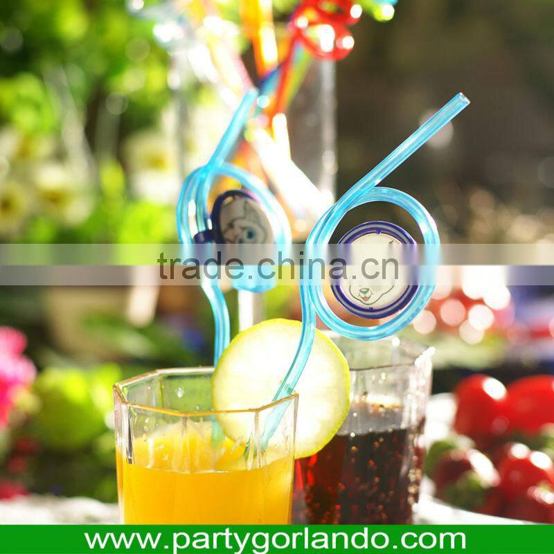 fancy bear topper volution PVC swizzle cocktail drink straws