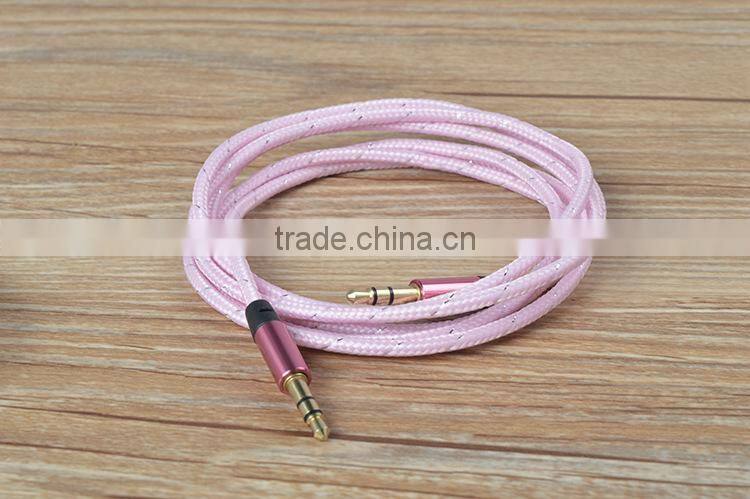 High end gold plated aux cable 3.5mm male to male audio cable extension cable