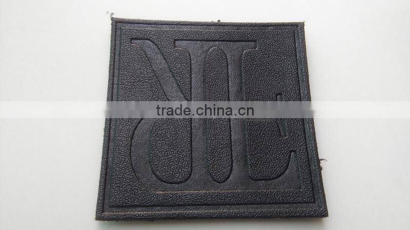 Custom good quality printed pu leather labels