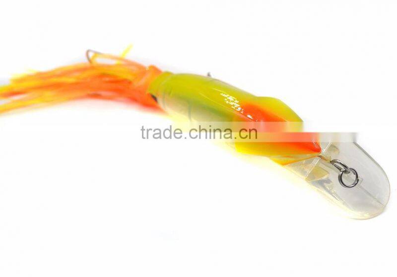 10 pcs hard Squid fishing lures Soft tail squid with hook Top water Lures Trolling Bait 9 Inch 45 g Colors mixed