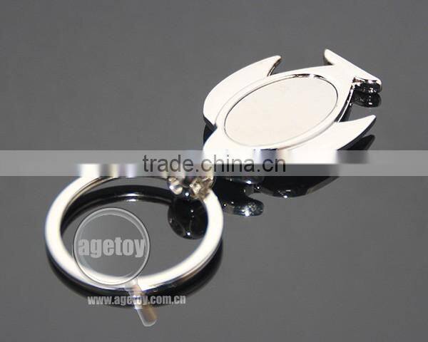 Promotional High Quality Zinc Alloy Custom Or Wholesale Blank Silver Metal Penguin Keychain