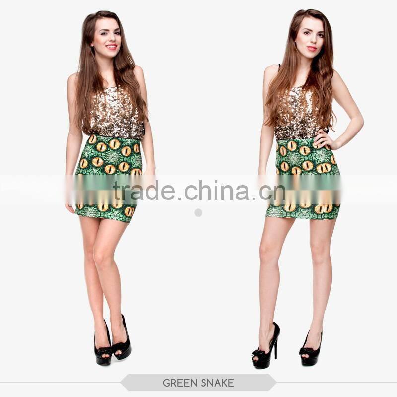 Women fashion summer sexy girls tight slim mini skirt high quality 3d digital full print custom hot sale tube stretchy skirt