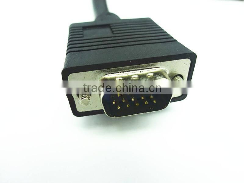 2014 new arriver 2 meters VGA male 5 BNC RGBHV male VGA M to 5xRCA cable five interface