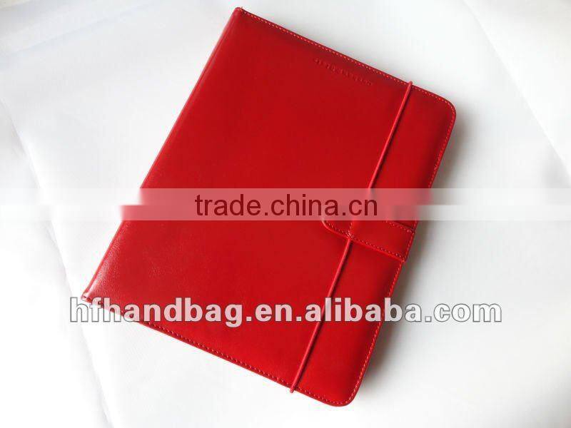 PU Bright red Flat computer&To get on the Internet package leather bag