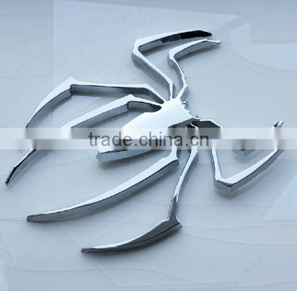 silver gold 3D Spider chrome car emblem, chrome spider car logo, car sticker