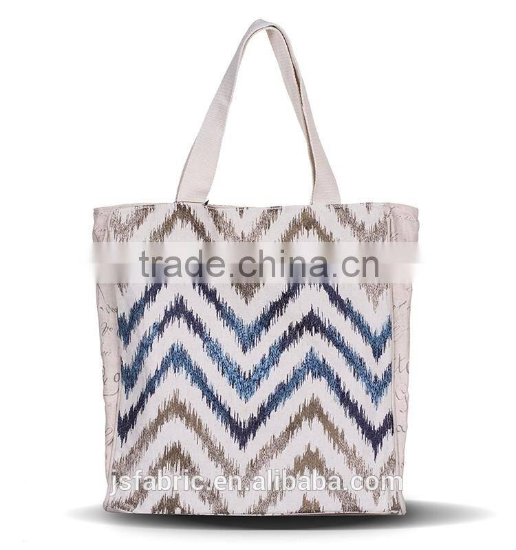 Country Style Women's Handbag Wave Embroidery Tote Bag Lady Canvas Bag Shoulder bag