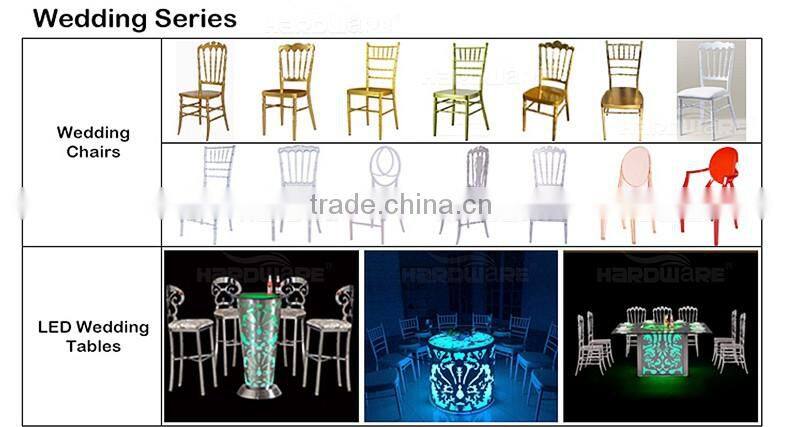 Dubai LED round golden stainless steel base wedding dining table for events