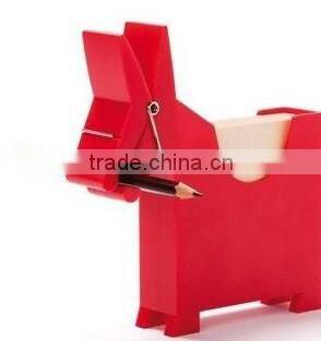 Pony Desktop Memo Note Holder Stand Office Gift With Pen Clip,Bk4111