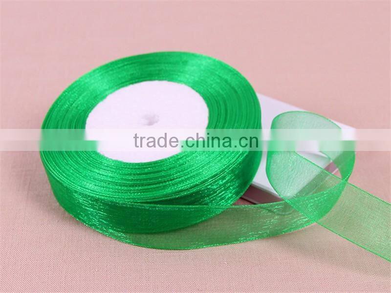 Green Shimmer Chiffon decoration Ribbon Wedding birthday party Flowers DIY craft 1/8 1/4 3/8 1/2 5/8 3/4 1 1-1/2 2 3 4 inch