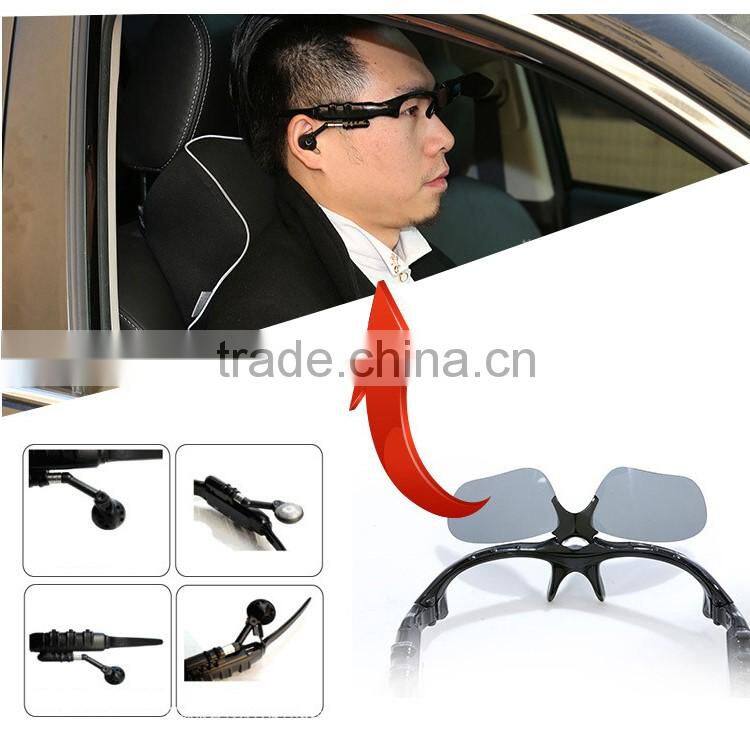 Stock and Fast Delivery Promotional Stylish Sunglasses Headset Bluetooth Headset with Bluetooth 4.0 and Li-Battery
