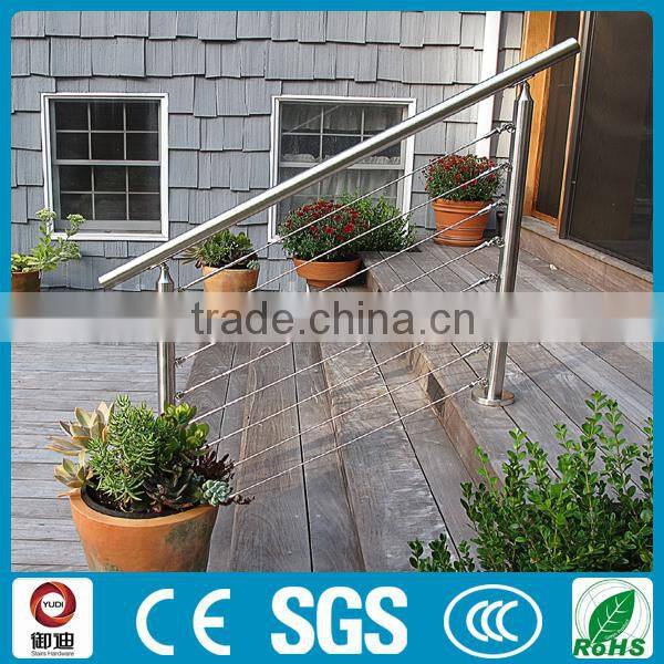 Deck and Balcony Stainless Steel cable railing handrails design