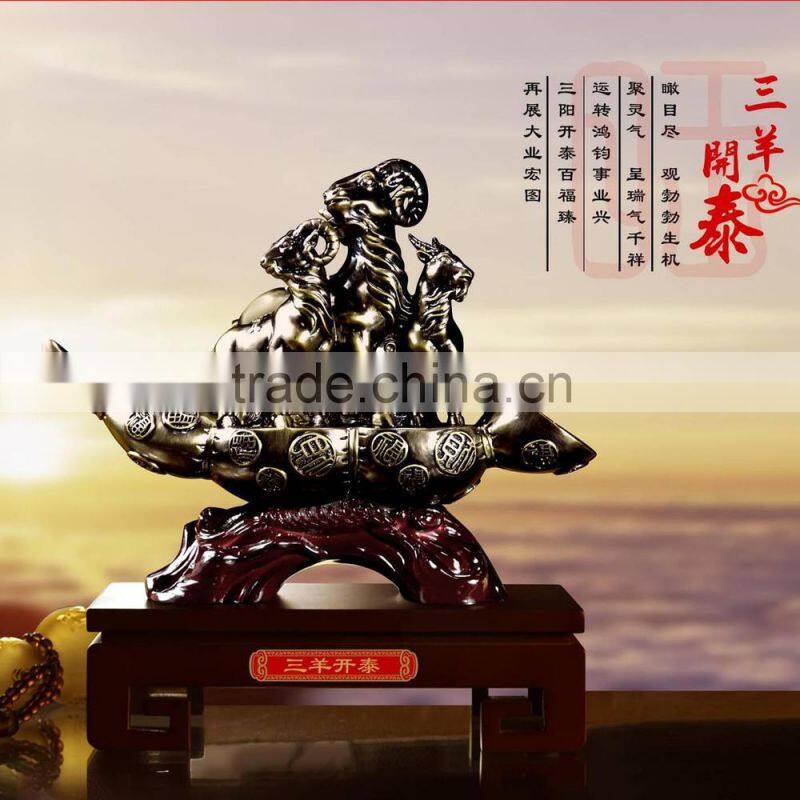 chinese metal goats desktop for company decoration