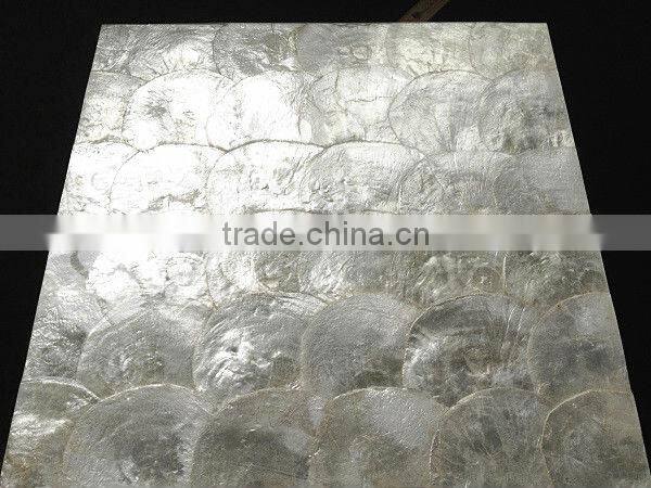 Capiz mother of pearl wall paper silver white capiz sea shell mosaic tile