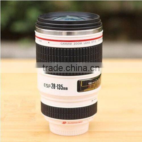 Love Camera Lens Cup Coffee Tea Travel Mug Stainless Steel Thermos Lens Lid