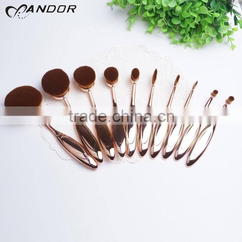 10 pieces rose gold mermaid makeup brush kits cosmetics make your own brand