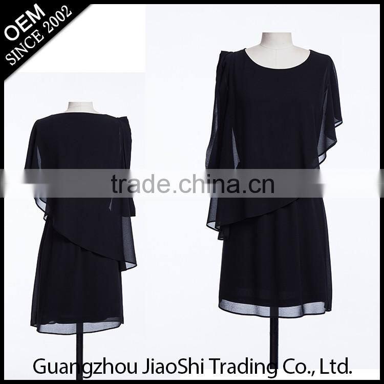 China dress manufacturer new fashion black plus size one piece long ladies cheap cost dress for women