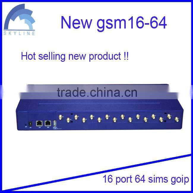 high quality goip gsm gateway 16 channels 16 ports with 64 sims best communications equipment
