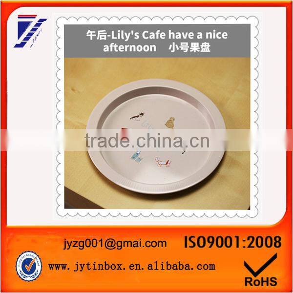 fashion round metal tin tray