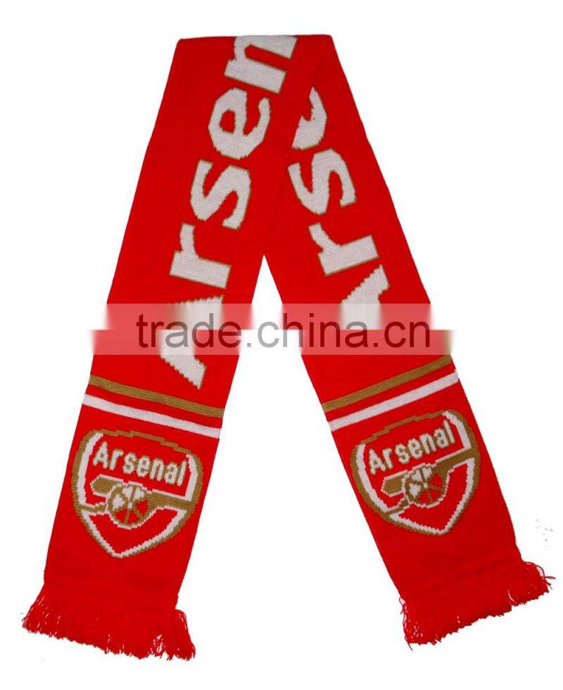 Latest fashion soccer scarf, football fan red scarf
