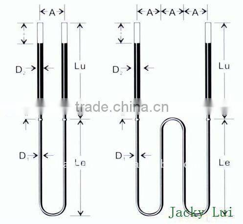 W shape MoSi2 rod used for furnace and kiln(Favorable price)