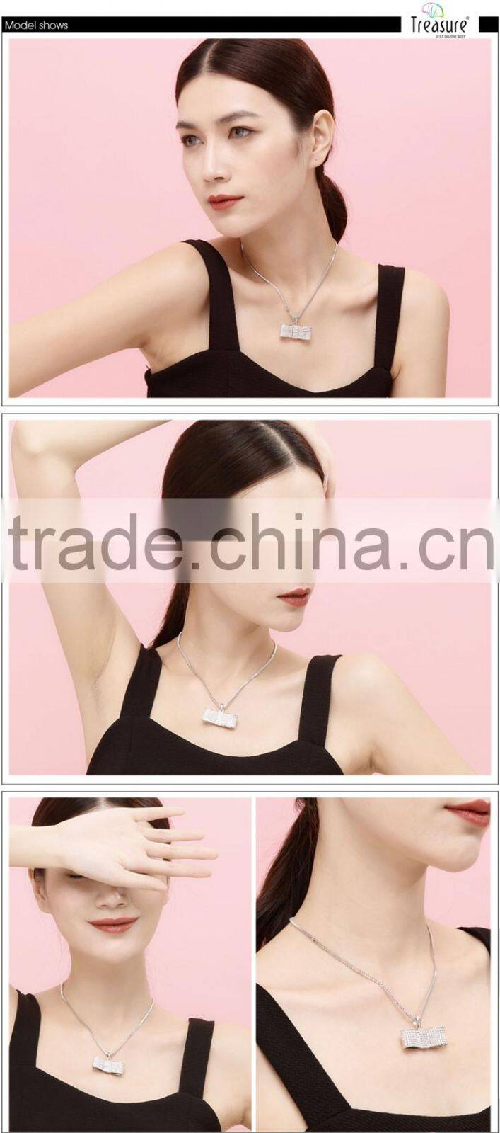 Foreign trade big-name fashion jewelry temperament full of diamond alloy necklace silver necklace wholesale European and America