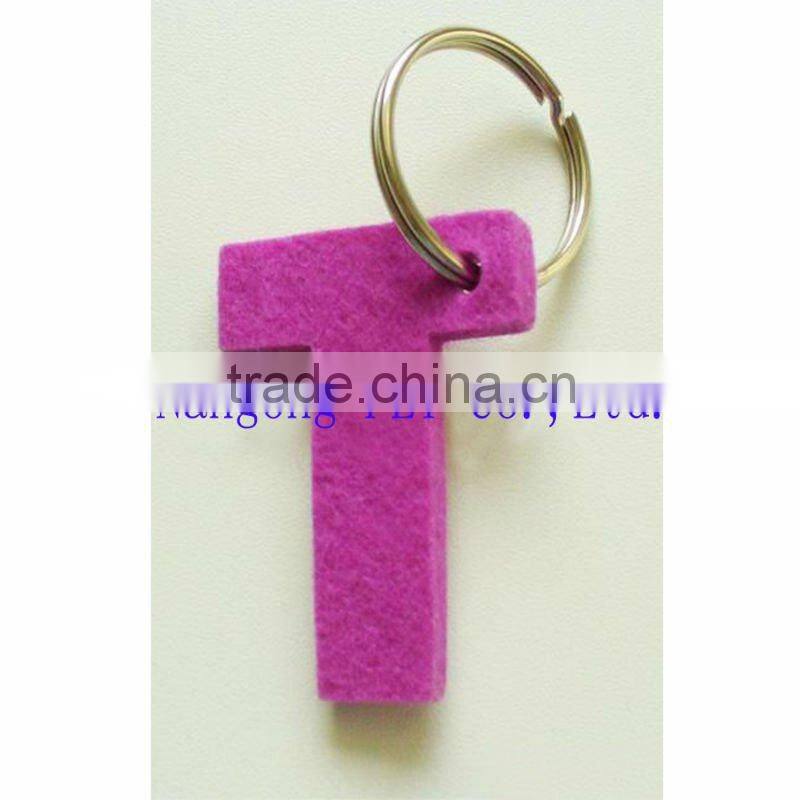 wool felt key ring/red felt key chain