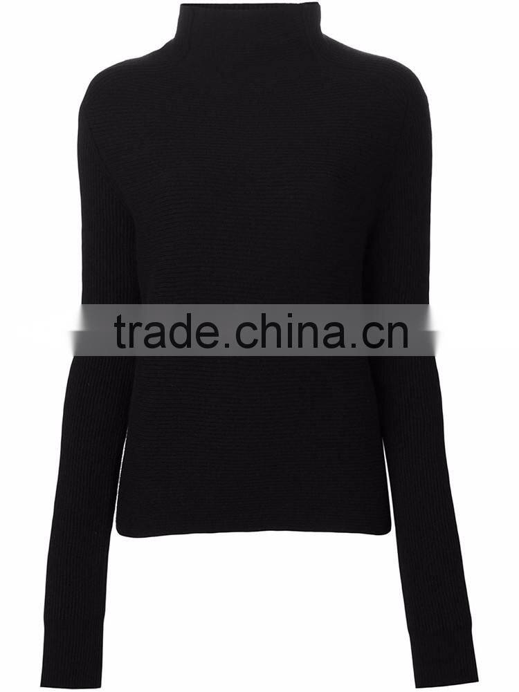 Black long sleeve woman wool Winter sweater