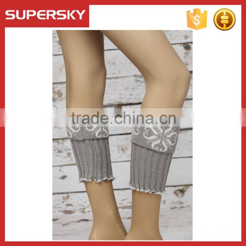 2015 fashion custom winter women cable knitted boho boot cuffs