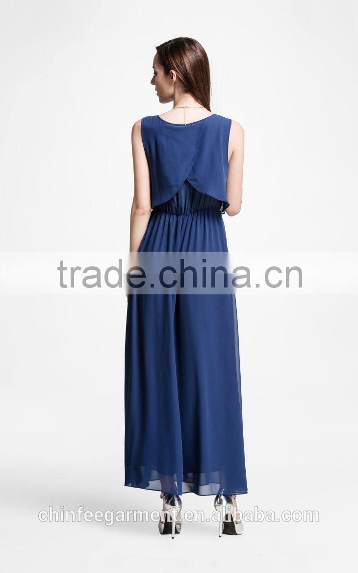 Casual Women Sleeveless Chiffon Maxi Dresses