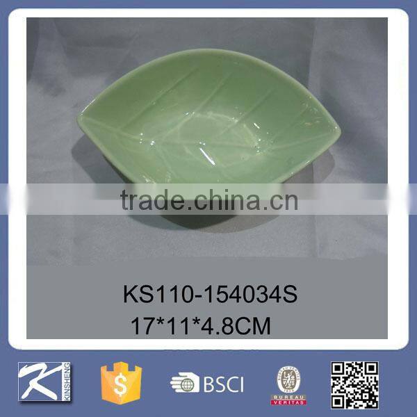 Colorful home decorative items ceramic leaf plate