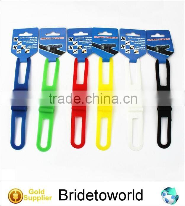 MTB Cycling Bike Bicycle Silicone Band Flash Light Flashlight Phone Odometer Multimeter Strap Tie Ribbon Mount Holder(pack of 6)