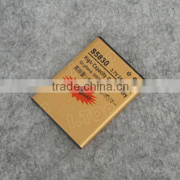 High quality the Cell Phone Golden Battery for Samsung Galaxy AceS5830 Handyakku , made in China