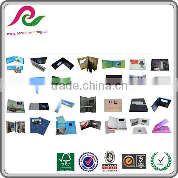 2.4 inch 128MB Custom printing LCD video business invitation /greeting brochure card