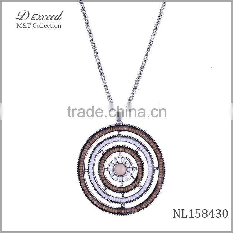 Fashion Women Big Disk Drop Pendant Jewelry Necklace