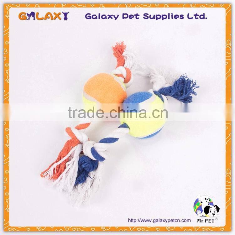 R35200 Factory Wholesale Plush Tennis Ball Chew Toy Cotton Rope Pet Dog Toy
