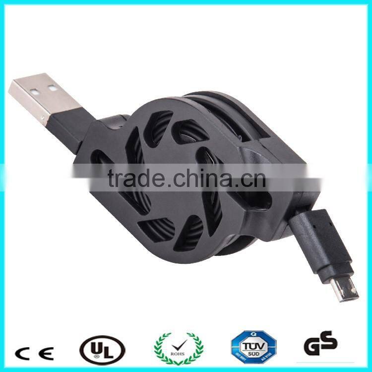 Mobile phone multi color retractable 2 in 1 usb data cable