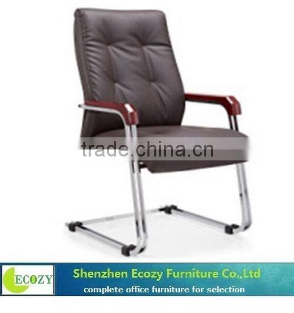 Fashionable useful leather conference chair without wheels